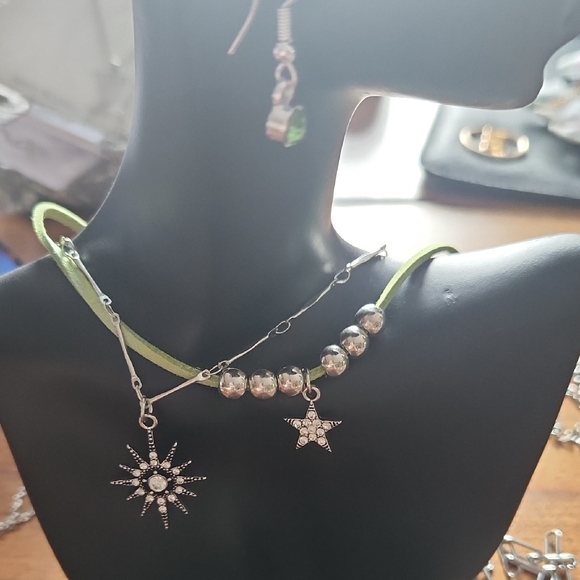 Silver Star and Sunburst Pendant Necklace - Picture 1 of 1